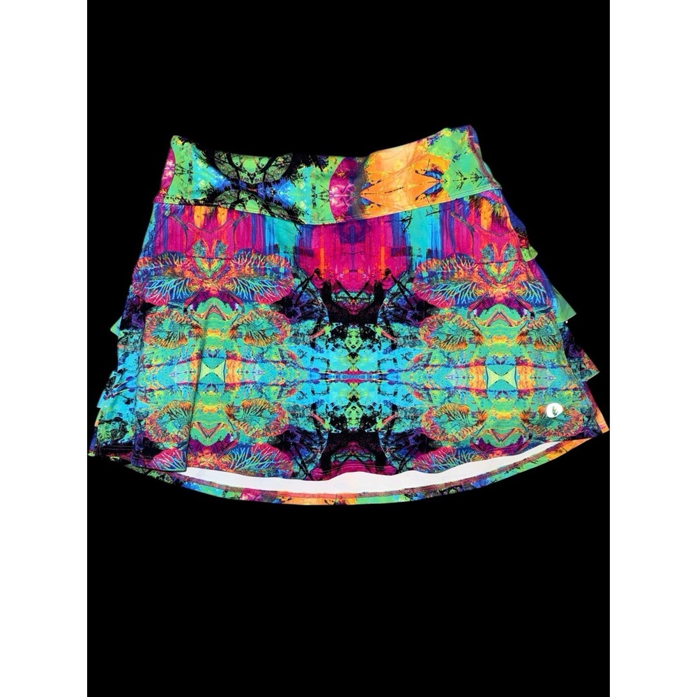 Dona Jo Tam G Women's Golf Tennis Pickleball Skirt Size 2 Large Artsy Neons
